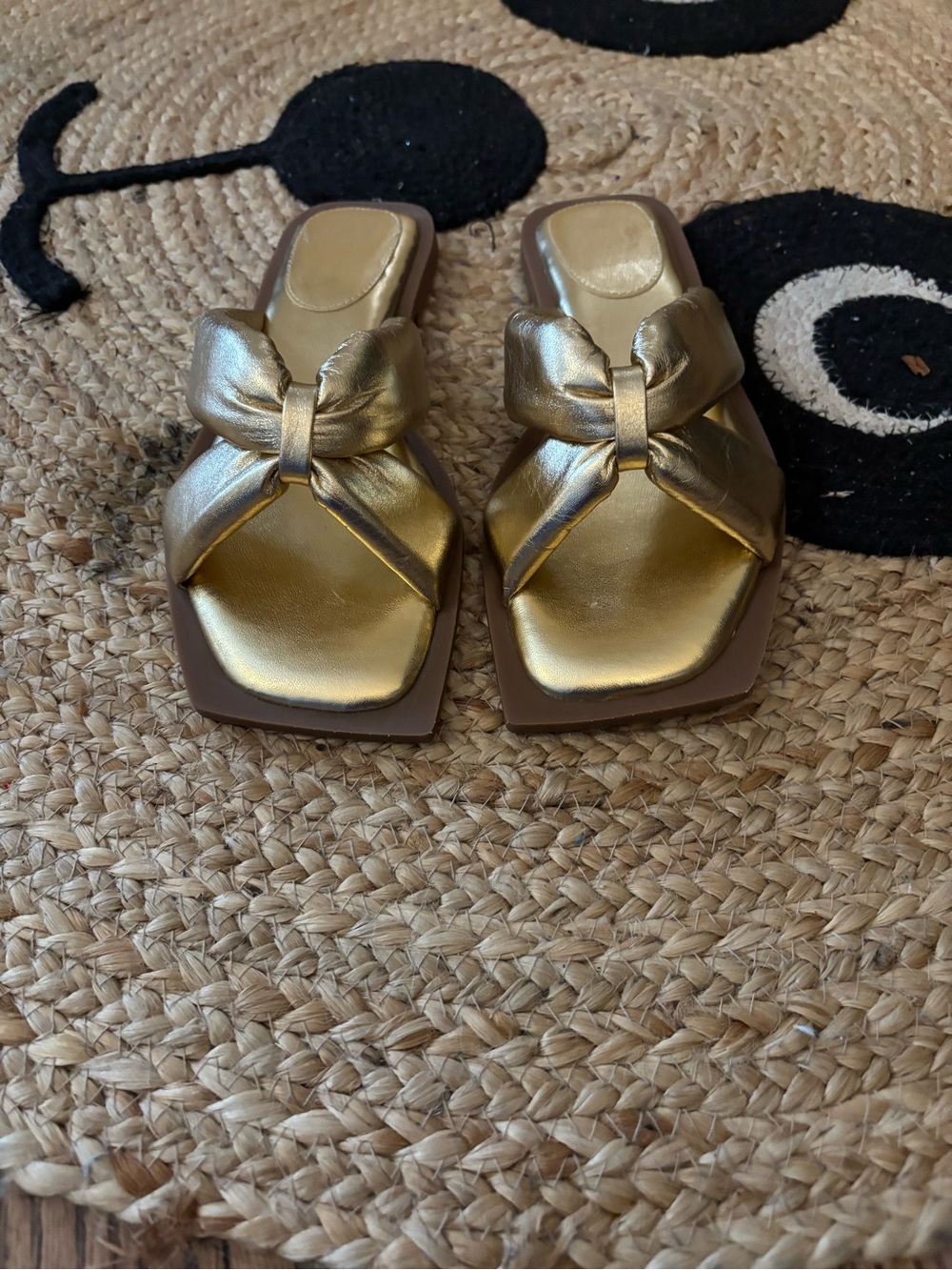 Vince Camuto Gold Knot Slip-On Sandals - Women